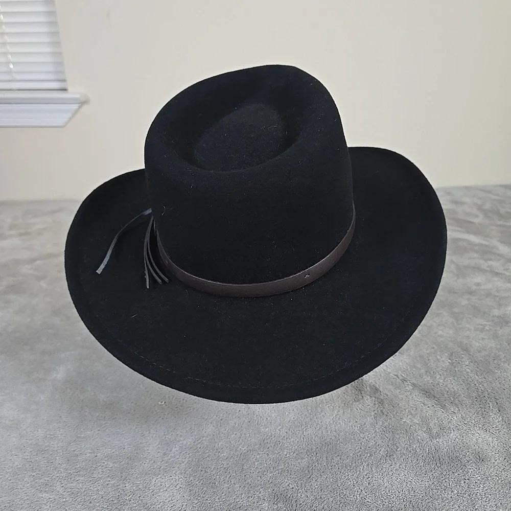 Scala‎ Hat Mens Medium Black Classic 100% Wool Fedora Extra Nice Dorfman